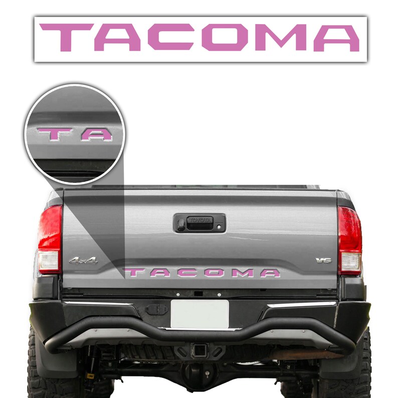 BLACK Tailgate Insert Letters Decal Vinyl Stickers For Toyota Tacoma 2016-23 New - Foto 6