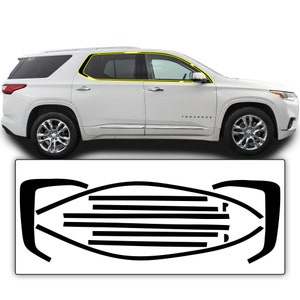 Chevy Traverse Chrome Delete Kit: Gloss Black Vinyl Overlay (2018-2023)