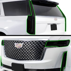 Fits Cadillac Escalade 2021 - 2023 Head Tail Light Precut Smoked Vinyl Tint Kit Film Overlay PPF Cover Headlight Taillight 2022