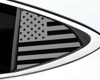 American Flag Quarter Window Decal for Lexus ES 2013-2018 - Precut Matte Black Vinyl
