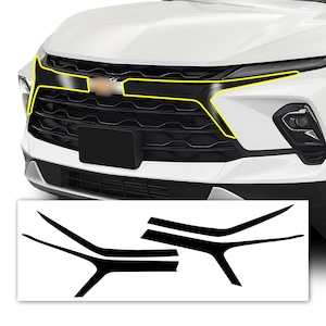 Fits Chevy Blazer 2023 2024 Front Grille Vinyl Chrome Delete Trim Blackout Decal Sticker Cover Overlay