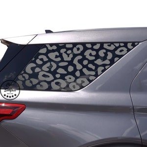Fits 2020-2025 Ford Explorer Leopard Cheetah Print Rear Quarter 3rd Window Vinyl Decal Stickers 2020 2021 2022 2023 2024 2025