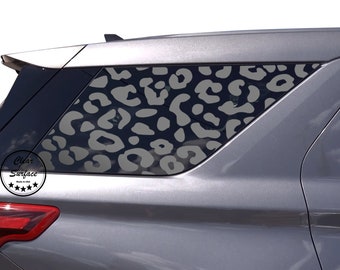 Fits 2020-2025 Ford Explorer Leopard Cheetah Print Rear Quarter 3rd Window Vinyl Decal Stickers 2020 2021 2022 2023 2024 2025