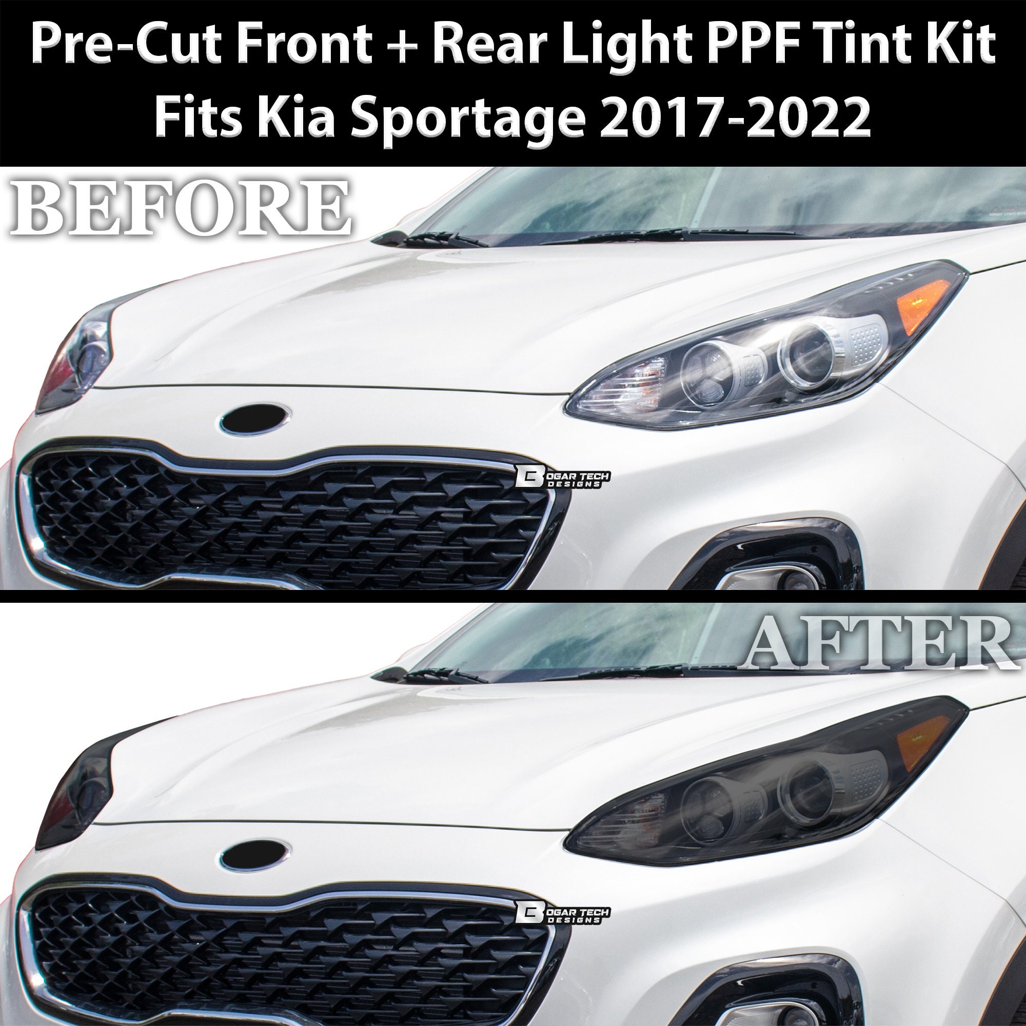 Rvinyl Tail Light Tint Covers Compatible With Kia Sportage