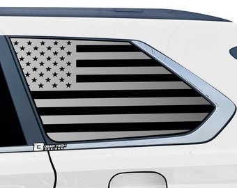 Toyota Sequoia Quarter Window American Flag Distressed Vinyl Decal (2023-2026)