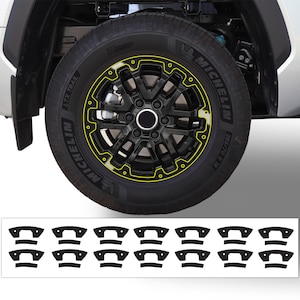 Fits Toyota Tundra 2022 2023 2024 and Sequoia 23+ Wheel Rim Vinyl Chrome Delete Trim Blackout Decal Sticker Film Overlay Replacement