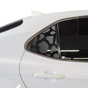Fits 2018-2024 Toyota Camry Precut Rear Quarter Window Animal Cow and Leopard Spots Print Vinyl Decal Stickers, Die-Cut 2019-2024