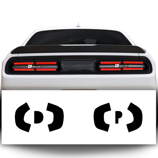 Fits Dodge Challenger 2015 2016 2017 2018 2019 2020 2021 2022 Rear Tail Light Race Track Blackout Overlay Vinyl Decal