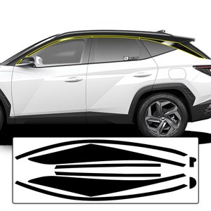 Fits Hyundai Tucson 2022 2023 2024 Side Vinyl Chrome Delete Trim Blackout Decal Sticker Cover Overlay