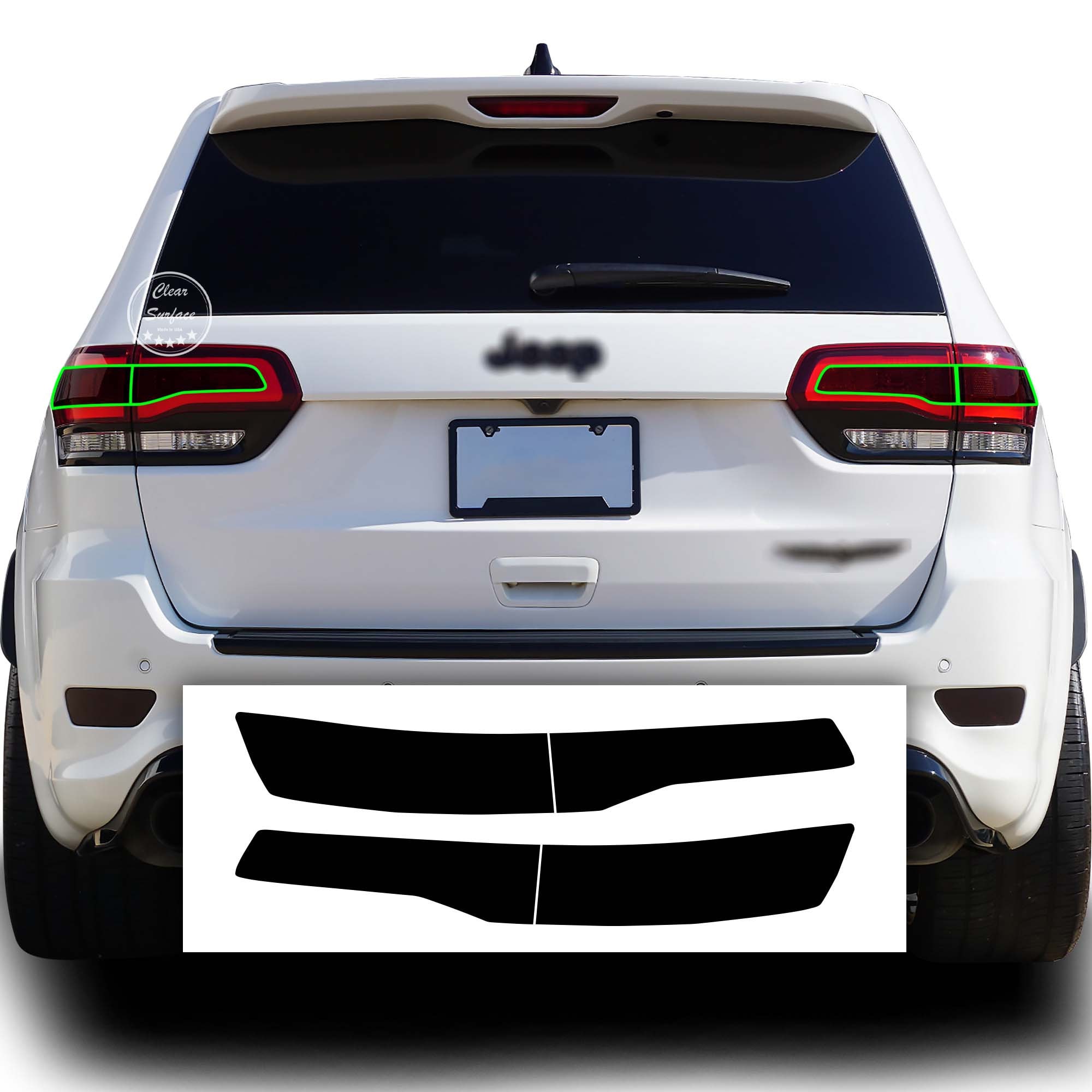 Fits 2014 2021 Jeep Grand Cherokee Tail Light Overlay Smoke Tint