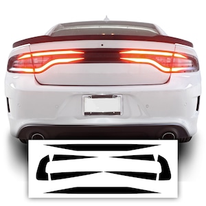 Fits Dodge Charger 2015 2016 2017 2018 2019 2020 2021 2022 2023 Tail Light Race Track Bat Vinyl Overlay Decal Film