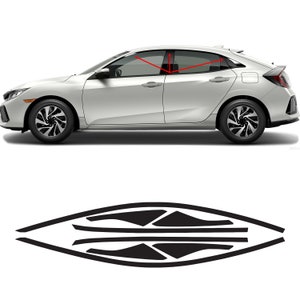 Window Vinyl Chrome Delete Trim Blackout Film Fits Honda Civic Hatchback 2016 2017 2018 2019 2020 2021