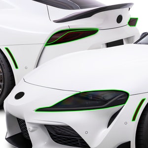 Fits Toyota Supra 2020 - 2023 Head Tail Light Precut Smoked Vinyl Tint Kit Film Overlay PPF Cover 2021 2022
