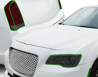 Fits 2015 - 2023 Chrysler 300 Headlight Head Tail Light Overlay Tint Cover Sticker Head Light Lens 2022 2021 2020 2019 2018 2017 2016