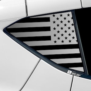 Fits Chevy Corvette C8 2020 - 2024 Quarter Window American Flag Vinyl Decal Stickers Distressed Blue Red Line 2023 2022 2021