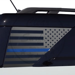 Fits 2021 2022 Ford Bronco Sport Rear Quarter 3rd Window American Flag Vinyl Decal Stickers Thin Blue Red Line