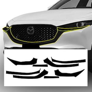 Fits Mazda Cx-30 2020-2024 Front Grille Side Rear Wheel Rim Vinyl Chrome Delete Trim Blackout Decal Sticker Overlay Film