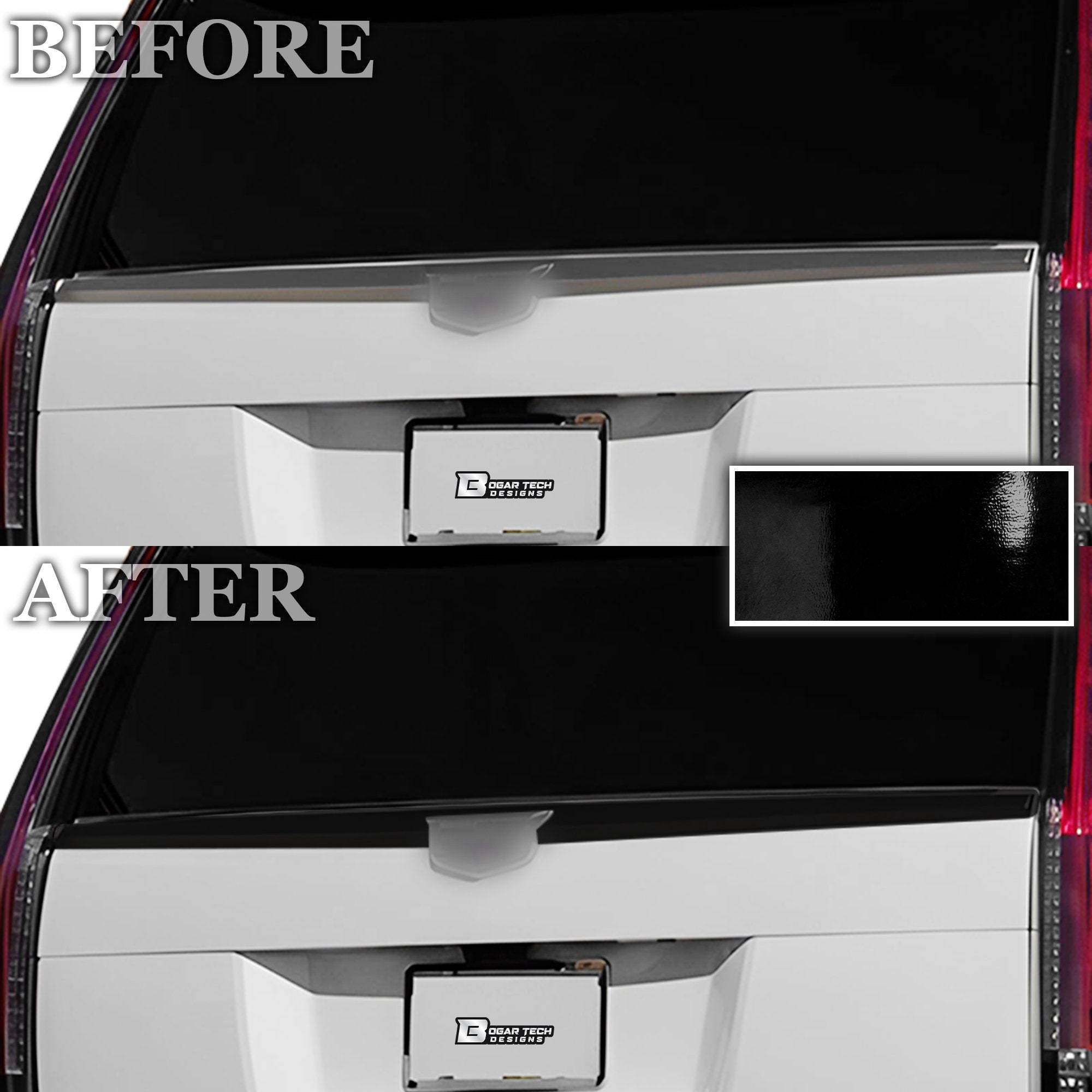 Front Grille Chrome Delete Vinyl Kit For 2021+ Cadillac Escalade - Blackout Overlay (Clearsurface)