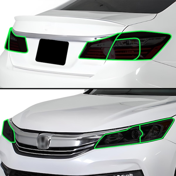 Fits Honda Accord 2016 2017 Head Tail Light Precut Smoked Vinyl Tint Kit Film Overlay PPF Cover Headlight Taillight