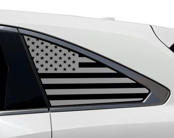 Naklejka na okno boczne z flagą amerykańską do Acura MDX 2014-2020 – matowy, czarny winyl cięty