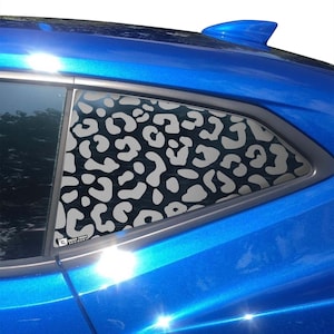 Fits 2016 - 2022 Chevy Camaro Rear Back Quarter Window Animal Leopard Cheetah Spots Print Vinyl Decal Stickers 2017 2018 2019 2020 2021 2022