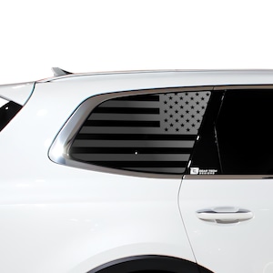 Fits 2020 2021 2022 2023 2024 2025 Kia Telluride Quarter Window American Flag Vinyl Decal Stickers Distressed Blue Red Pink Line