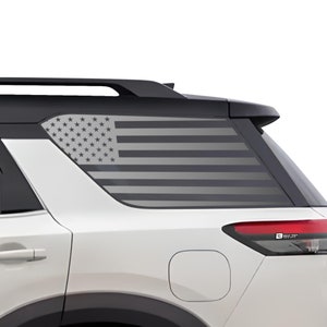 Fits 2022 2023 2024 2025 Nissan Pathfinder Quarter Window American Flag Vinyl Decal Stickers Distressed Blue Red Pink Line