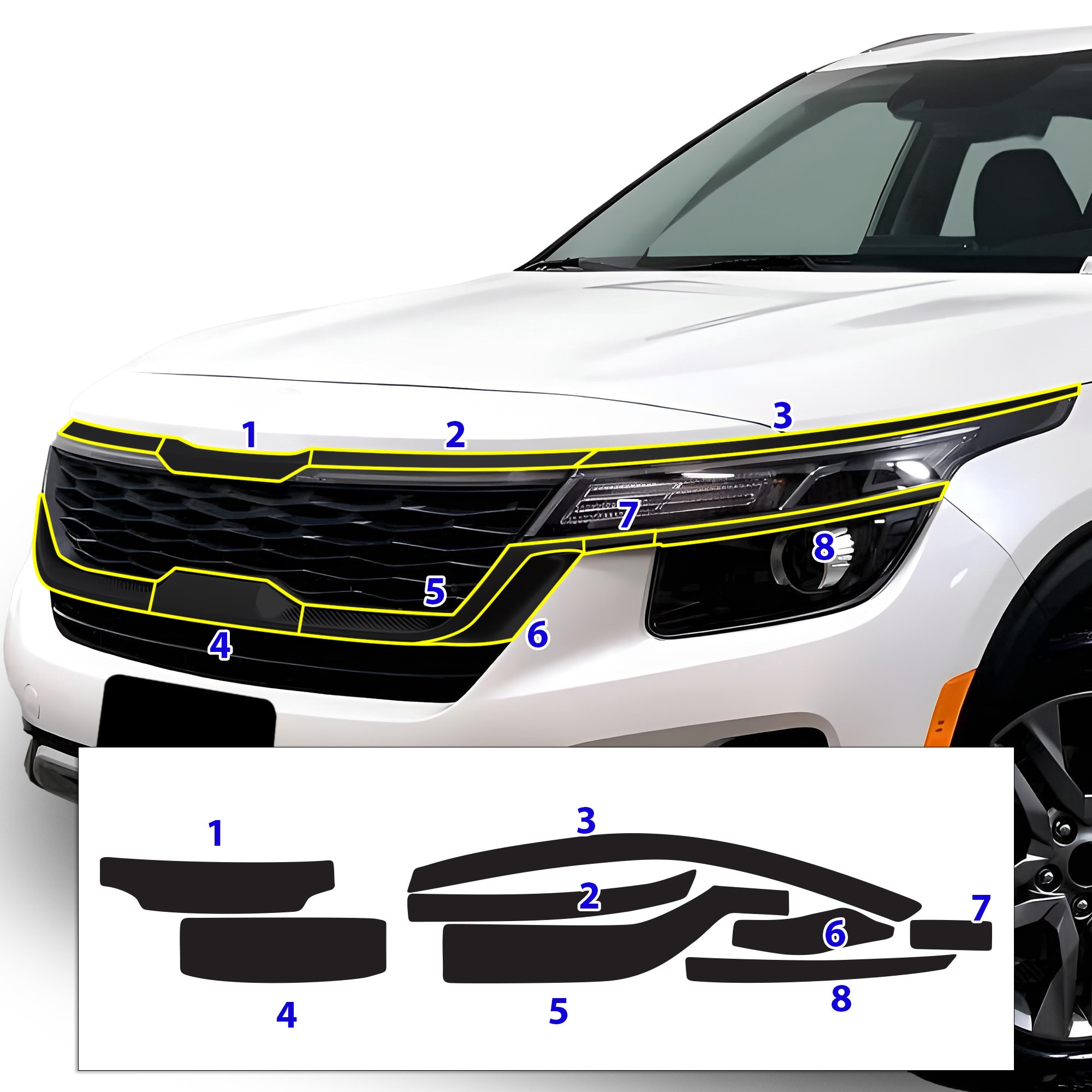 Full Hood Fender and Mirror Kit | KIA SELTOS 2022 Full Hood Fender and Mirror Kit | KIA SELTOS 2022