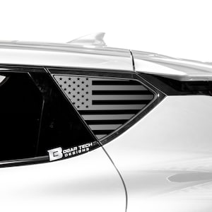 Fits Kia EV6 Rear Back Quarter Window American Flag Vinyl Decal Stickers Distressed Blue Red Pink Line