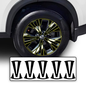 Fits Nissan Rogue 2021 2022 2023 2024 Wheel Rim Vinyl Chrome Delete Trim Blackout Decal Sticker Film Overlay