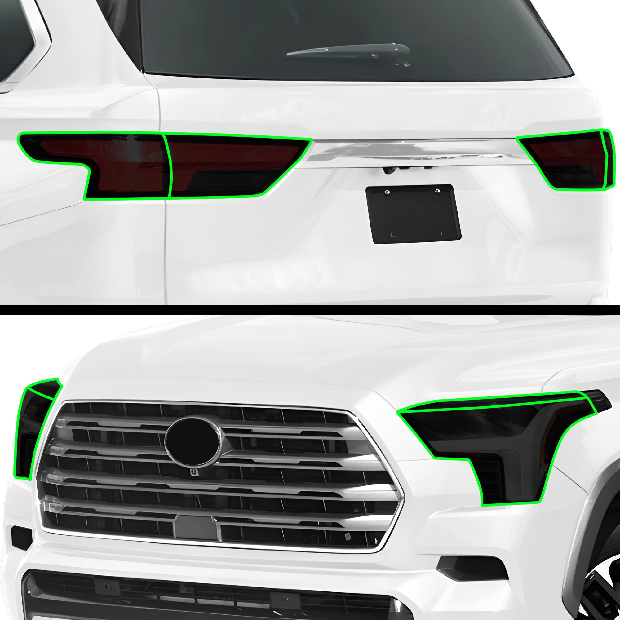 Past Toyota Sequoia 2023 2024 Hoofd Achterlicht Voorgesneden Gerookte Vinyl Tint Kit Film Overlay PPF Cover Koplamp Achterlicht
