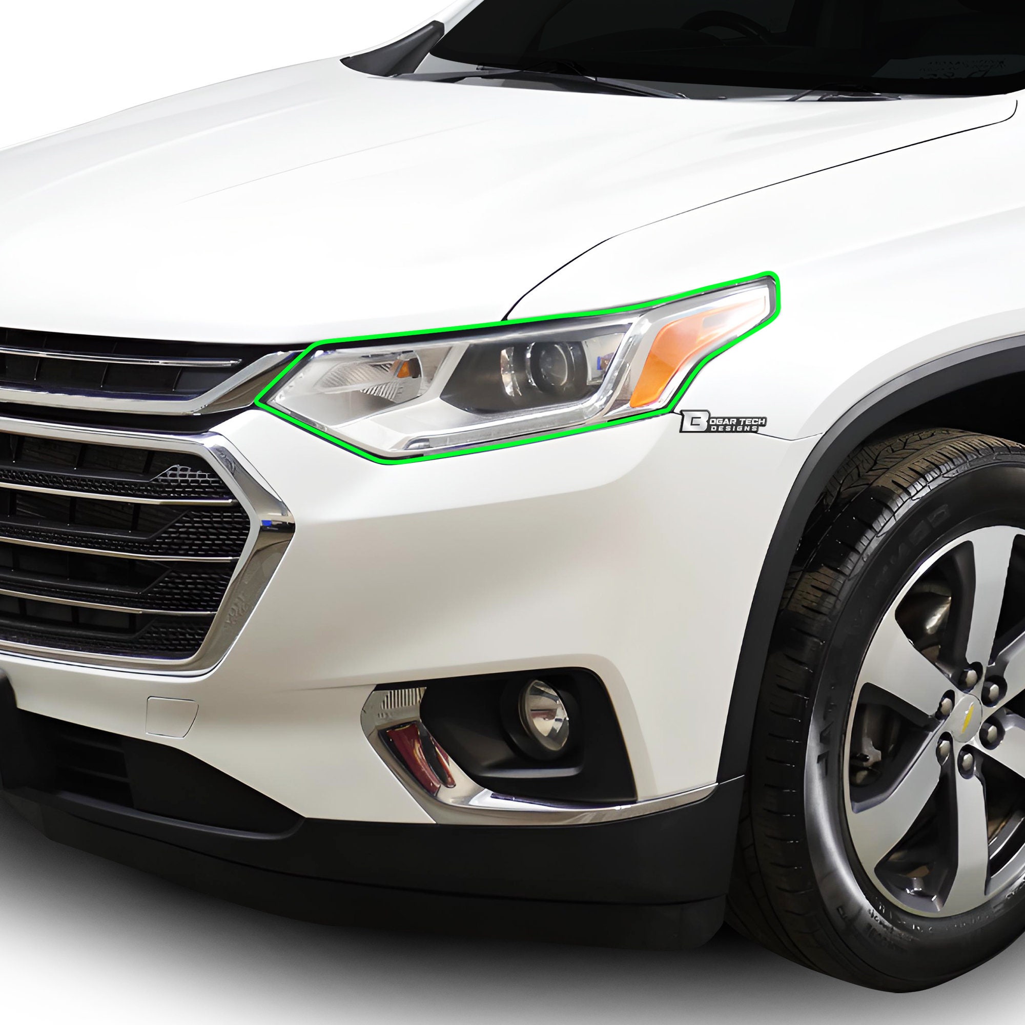 SlickMod PreCut Vinyl Smoke Tint For 2018-2021 Chevy Traverse Headlight 2 Headlight Sidemarker 35percent Light Smoke