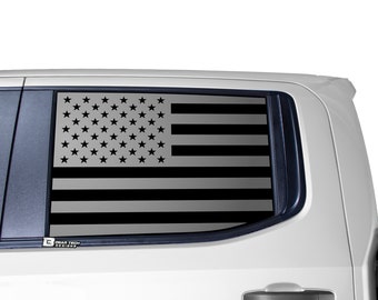 American Flag Vinyl Decal Stickers: Chevy Silverado GMC Sierra Rear Window (2019-2026)