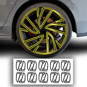 Fits Volkswagen Golf GTI R Line 2022 - 2024 Wheel Rim Vinyl Chrome Delete Trim Blackout Decal Sticker Overlay Film 2023