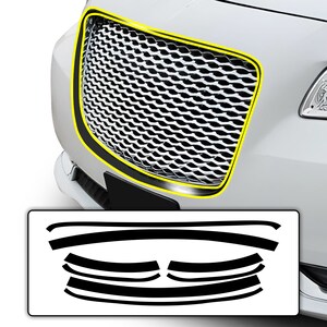 Past Chrysler 300 zijkant achter voorbumper vinyl chroom verwijderen trim verduisterende sticker sticker overlay film 2023 2022 2021 2020 2019 2018 2017