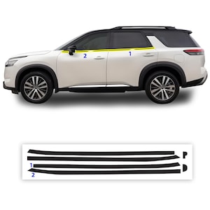 Fits Nissan Pathfinder 2022 2023 Side Front Bumper Vinyl Chrome Delete Trim Blackout Decal Sticker Overlay Film