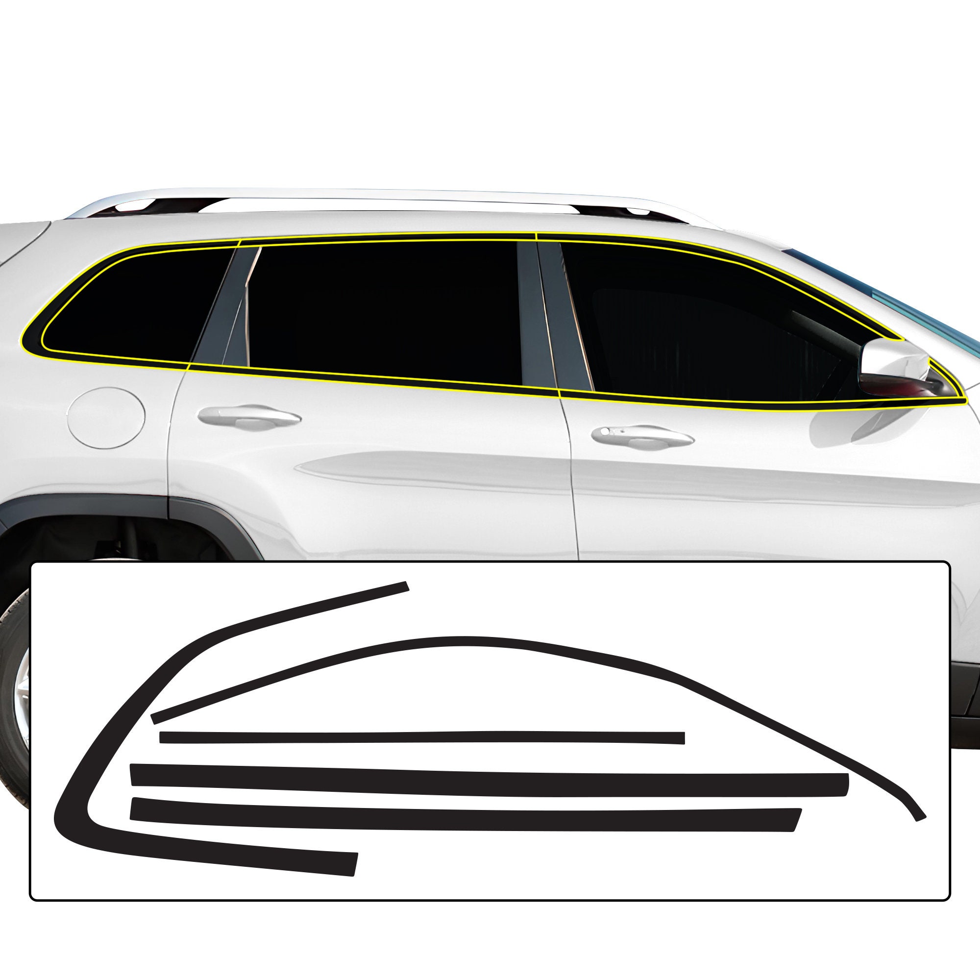 さらに100円引き◆JEEP◆Cherokee print hood Pre-Cut Black Hood Decal Graphic FITS Jeep Cherokee 2023