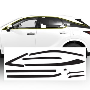 Fits Lexus RX 2023 2024 2025 Side Window Trim Vinyl Chrome Delete Trim Blackout Decal Sticker Cover Overlay