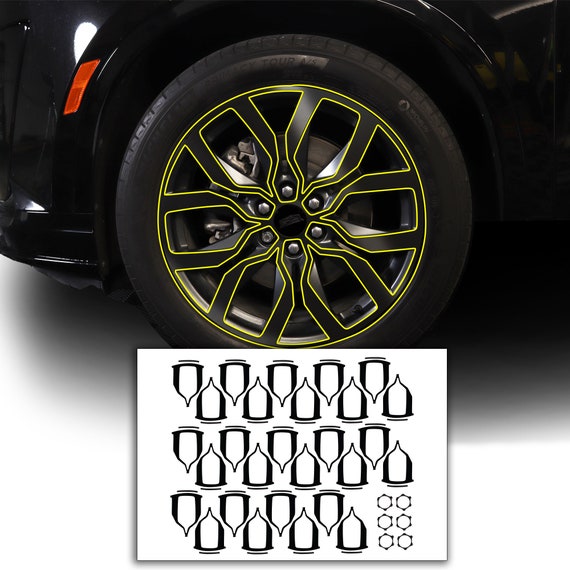 Cadillac XT6 Wheel Rim Chrome Delete Kit: Blackout Vinyl Overlay