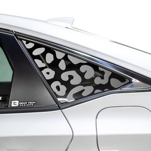 Fits 2022 - Present Honda Civic Sedan Rear Quarter Window Animal Cow and Leopard Spots Print Vinyl Decal Stickers