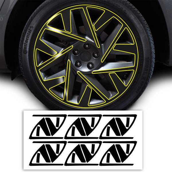 Fits Hyundai Santa Fe 2021 2022 2023 Wheel Rim Vinyl Chrome Delete Trim Blackout Decal Sticker Cover Overlay