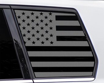 American Flag Quarter Window Decal for Mercedes-Benz GLK 2010-2015 - Precut Matte Black Vinyl