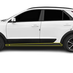 Fits KIA Niro 2023+ Side Skirt Rocker Panel Trim Gloss Black Carbon Fiber Vinyl Decal Sticker Film 2023 2024 2025