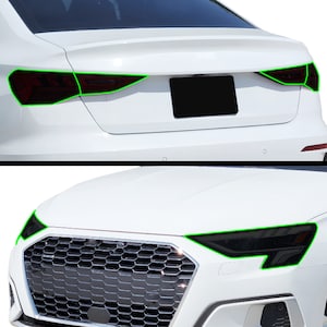 Fits Audi A3 R3 RS3 2022 2023 2024 2025 Head Tail Light Precut Smoked Vinyl Tint Kit Film Overlay PPF Headlight Taillight