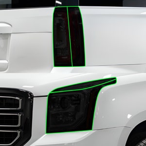 Fits GMC Yukon 2015-2020 Head Tail Light Precut Smoked Vinyl Tint Kit Film Overlay PPF 2015 2016 2017 2018 2019 2020