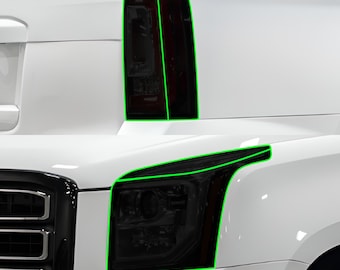 Fits GMC Yukon 2015-2020 Head Tail Light Precut Smoked Vinyl Tint Kit Film Overlay PPF 2015 2016 2017 2018 2019 2020
