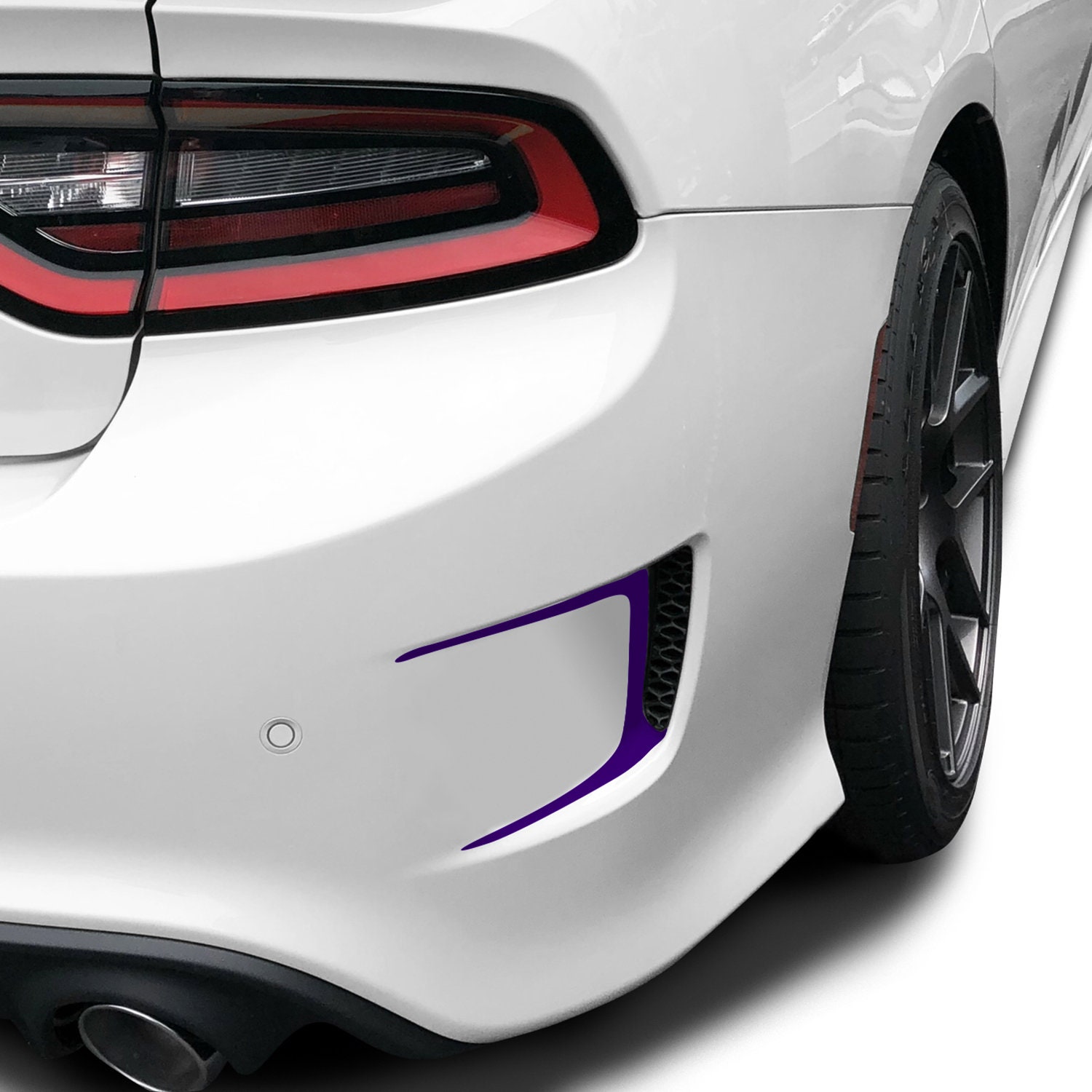 ClearSurface Matte Black Rear Bumper Vent Vinyl Decals For Dodge Charger 2015-2022 - Custom Graphic Overlay