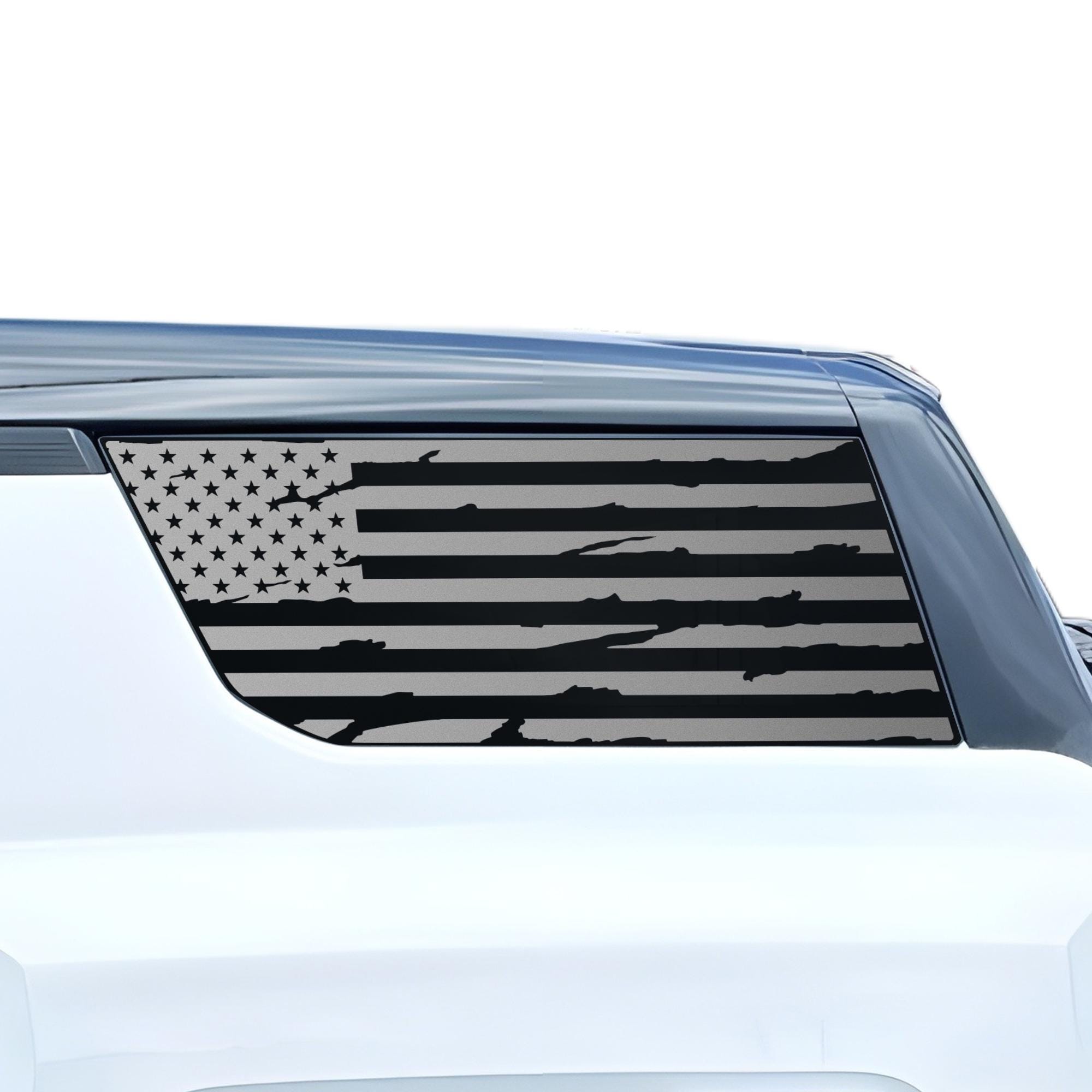 Hummer EV SUV Rear Window Flag Decals - American Flag Vinyl Sticker 2PCS For 2024-2025+ - View #2