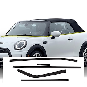 Fits Mini Cooper Convertible 2016-2024 Front Grille Side Rear Vinyl Chrome Delete Trim Blackout Decal Sticker Cover Overlay