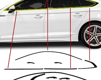 Kit de eliminación de cromados para Audi A5 Sportback 2018-2024: Vinilo negro mate